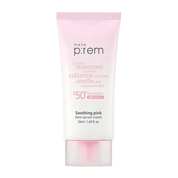 Kem Chống Nắng Nâng Tone Và Dưỡng Ẩm Make P:rem Soothing Pink Tone Up Sun Cream SPF50+/PA++++ 50ml