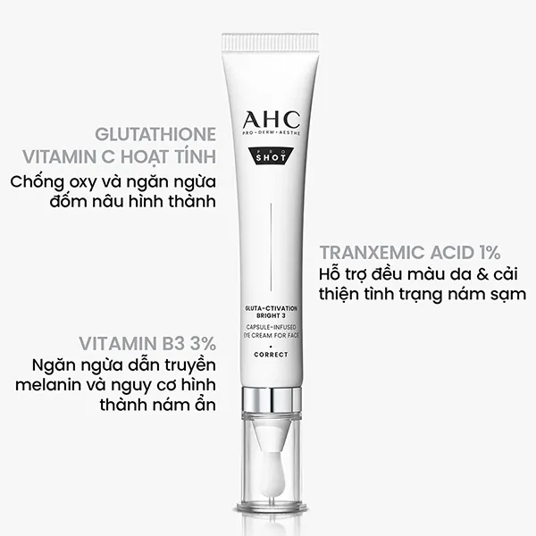 Kem Dưỡng Sáng Mờ Nám Da Mặt Và Mắt AHC Pro Shot Gluta-Ctivation Bright 3 30ml