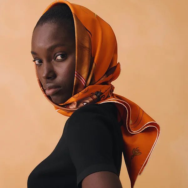 Khăn Lụa Nữ Hermès Grand Galop Scarf 90x90 H004311S 01 Màu Cam