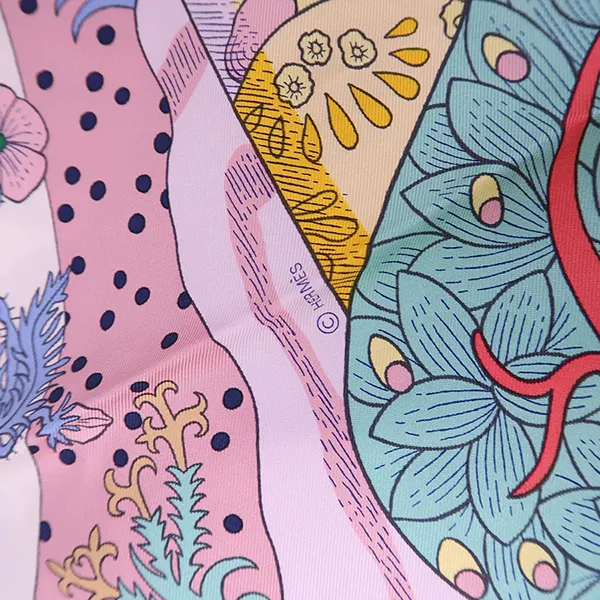 Khăn Lụa Nữ Hermès Le Premier Chant Carre Twill Scarf 90 Màu Hồng