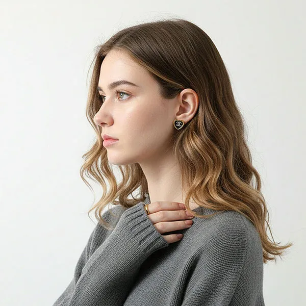 Khuyên Tai Nữ Chanel Pearl ABG311 B21880 Earrings Màu Đen