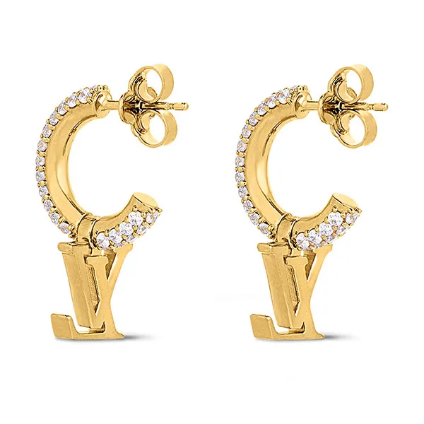 Khuyên Tai Nữ Louis Vuitton LV Iconic Earrings M01732 Màu Vàng