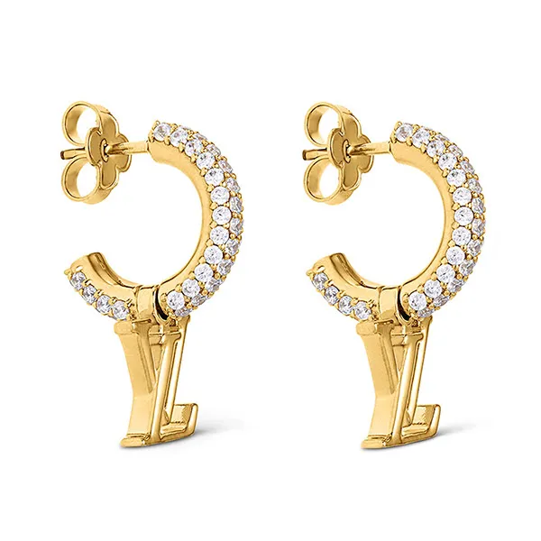 Khuyên Tai Nữ Louis Vuitton LV Iconic Earrings M01732 Màu Vàng