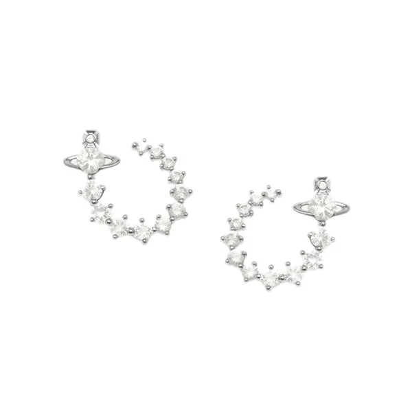 Khuyên Tai Nữ Vivienne Westwood Embellished Lydia Hoop Earrings 8053195459070 Màu Bạc