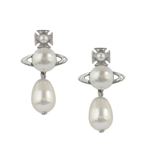 Khuyên Tai Nữ Vivienne Westwood Inass Earrings Silver-Tone Màu Trắng/Bạc