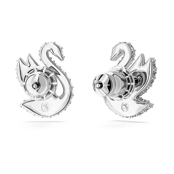 Khuyên Tai Nữ Swarovski Iconic Swan Stud Earrings Swan, White, Rhodium Plated 5647873 Màu Bạc