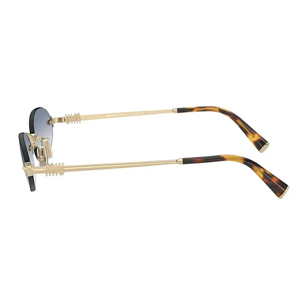 Kính Mắt Nữ Miu Miu Pale Gold Oval Sunglasses SMUA54 ZVN80O Màu Xanh - Vàng