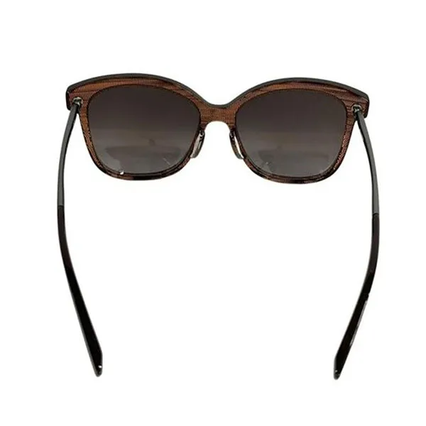 Kính Mát Unisex Jil Sander Sunglasses J3012 Brown X Silver Màu Nâu Đen