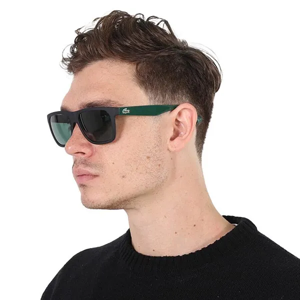 Kính Mát Unisex Lacoste Dark Grey Square Sunglasses L732S 004 56 Màu Xanh