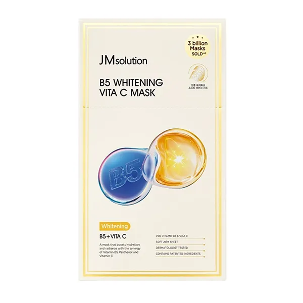 Mặt Nạ Dưỡng Sáng Và Đều Màu JM Solution B5 Whitening Vita C Mask 10 Miếng