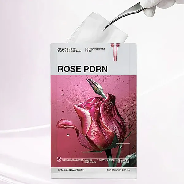 Mặt Nạ Hỗ Trợ Dưỡng Sáng Da, Se Khít Lỗ Chân Lông Mediheal Rose PDRN Essential Mask (1 Hộp x 10 Miếng)