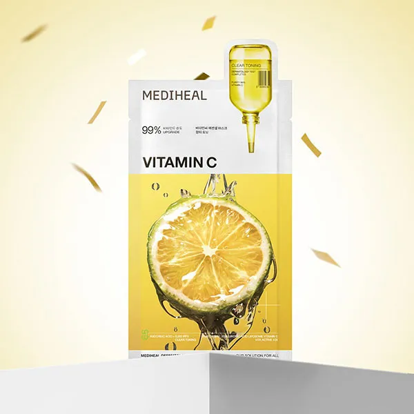 Mặt Nạ Hỗ Trợ Làm Sáng Da, Mờ Thâm Mediheal Vitamin C Essential Mask (1 Hộp x 10 Miếng)