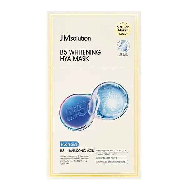 Mặt Nạ Phục Hồi, Cấp Ẩm Và Dưỡng Trắng Da JM Solution B5 Whitening Hya Mask 10 Miếng