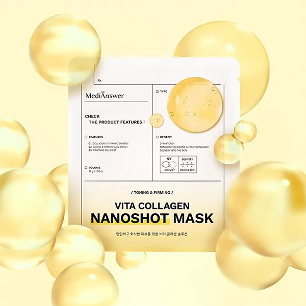 Mặt Nạ Thạch Hỗ Trợ Làm Sáng Và Săn Chắc Da Medianswer Vita Collagen Nanoshot Mask 37g