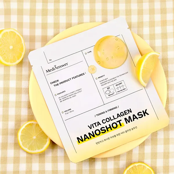 Mặt Nạ Thạch Hỗ Trợ Làm Sáng Và Săn Chắc Da Medianswer Vita Collagen Nanoshot Mask 37g