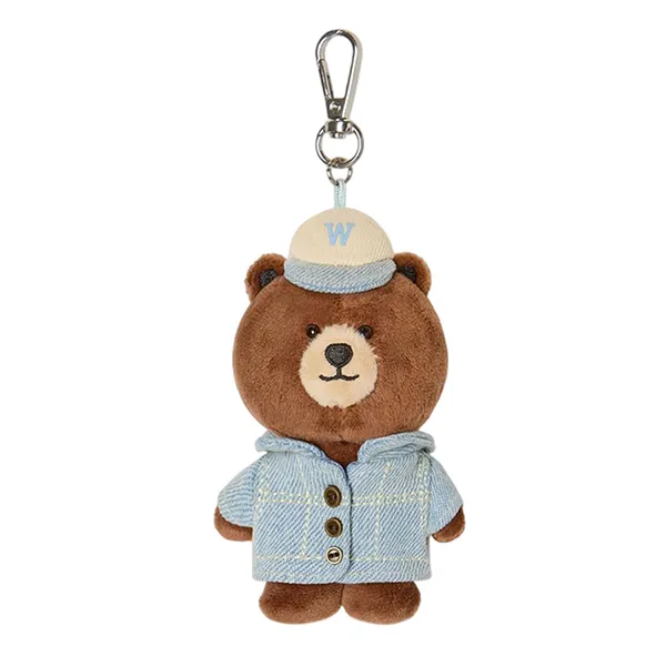 Móc Khóa WHOAU Denim Steve Fluffy WHAWG2221A Màu Xanh Nhạt