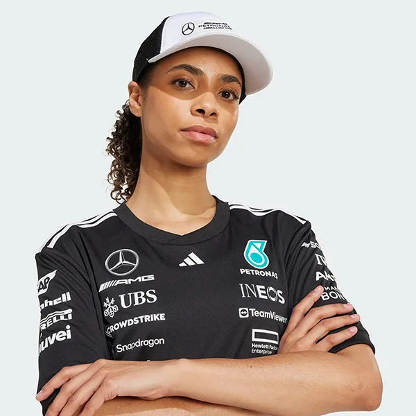 Mũ Adidas Mercedes Amg Petronas Formula One Team Snapback Logo Trucker Cap JX6451 Màu Trắng