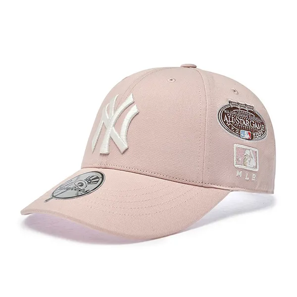 Mũ MLB Signature All-Over Patch Structure Ball Cap New York Yankees 3ACPB316N-50COP Màu Hồng Nhạt