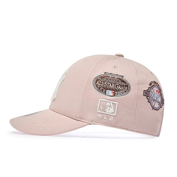 Mũ MLB Signature All-Over Patch Structure Ball Cap New York Yankees 3ACPB316N-50COP Màu Hồng Nhạt