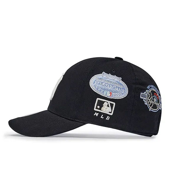 Mũ MLB Signature All-Over Patch Structure Ball Cap New York Yankees 3ACPB316N-50BKS Màu Đen