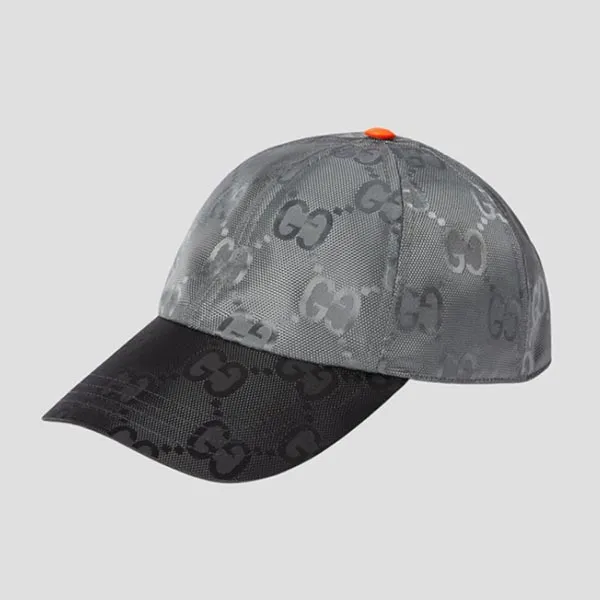 Mũ Nam Gucci GG Nylon Match Baseball Cap Gray Black 857514 4HBIX 1160 Màu Xám Đen Size M