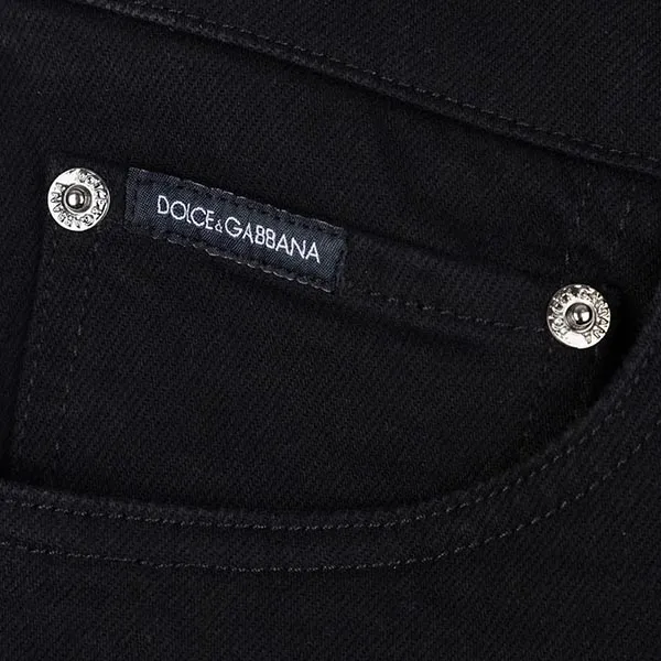 Quần Jean Nam Dolce & Gabbana D&G Black Denim With Logo Embroidered I4588Z G8NF2 S9001 Màu Đen Size 46