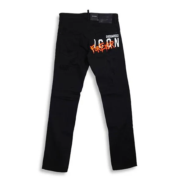 Quần Jean Nam Dsquared2 Bull Destroyed Cool Guy Jeans Denim Skinny Slim Fit Jeans S79LA0038 Màu Đen Size 44