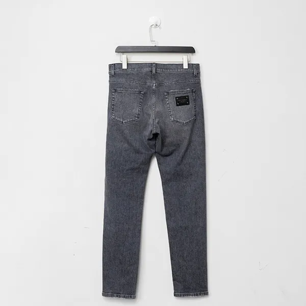 Quần Jeans Nam Dolce & Gabbana D&G Denim Light Grey With Tag Logo Slim Fit GY07CD G8NX8 S9001 Màu Xám Nhạt Size 46