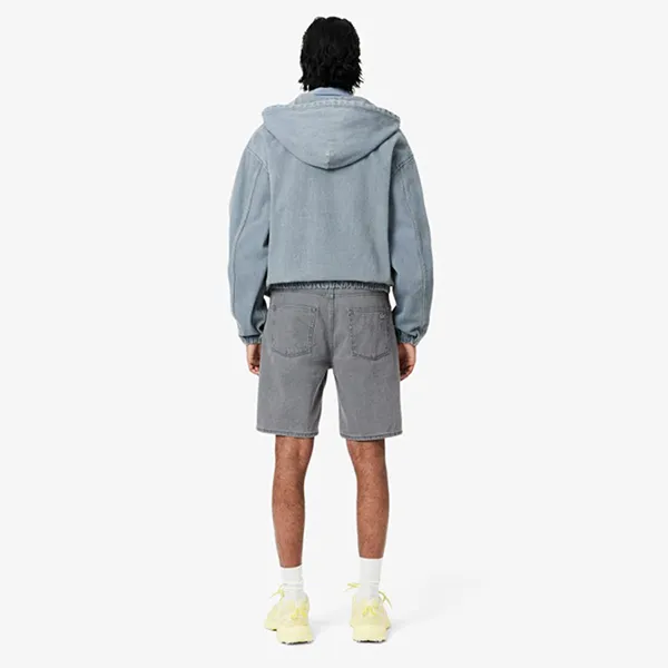 Quần Short Nam Lacoste Men's Washed Effect Denim FH9929 - FNI Màu Xanh Xám Size 30