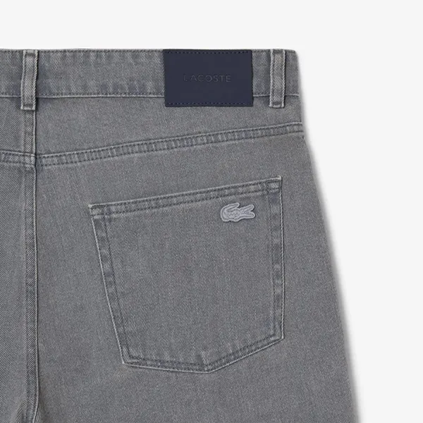 Quần Short Nam Lacoste Men's Washed Effect Denim FH9929 - FNI Màu Xanh Xám Size 30