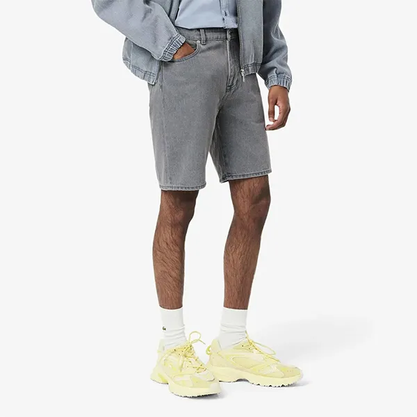 Quần Short Nam Lacoste Men's Washed Effect Denim FH9929 - FNI Màu Xanh Xám Size 30