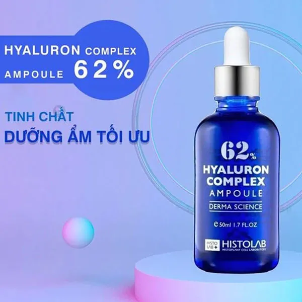 Serum Phục Hồi Và Cấp Ẩm Da Histolab 62% Hyaluron Complex Ampoule Derma Science 50ml