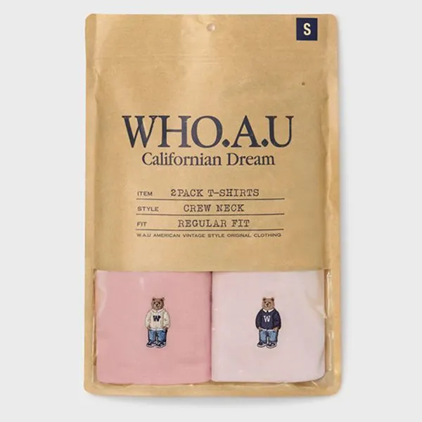 Set 2 Áo Phông WHOAU Steve Solid T-shirt WHRAG2351U Màu Hồng