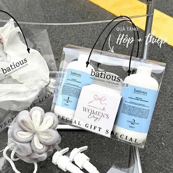 Set Dầu Gội Và Xả Giảm Dầu, Phồng Tóc Batious Extra Volume Xanh (500ml x 2) 4 Món