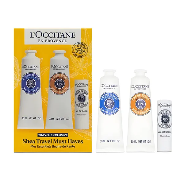 Set Kem Dưỡng Da Mềm Mại L'Occitane En Provence Shea Butter Travel Must Haves 3 Món