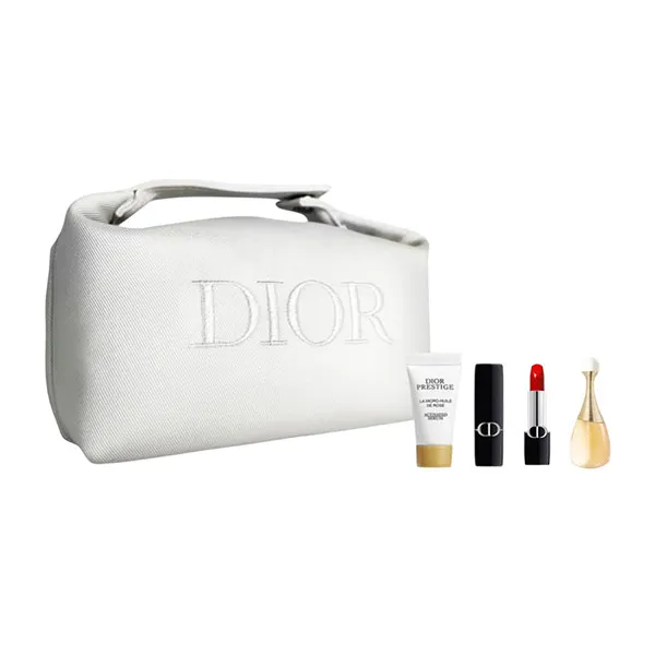 Set Nước Hoa Dior J'adore EDP + Serum + Son Mini 999 Velvet Kèm Túi