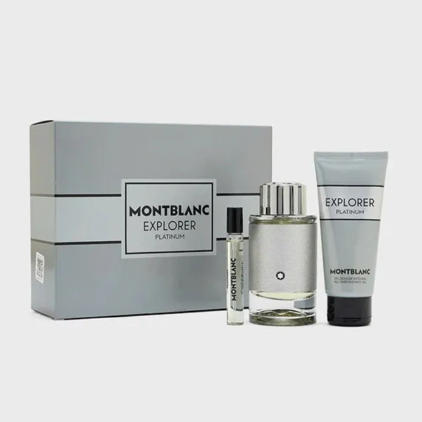 Set Nước Hoa Nam Montblanc Explorer Platinum EDP 100ml + 7.5ml Và Sữa Tắm Shower Gel 100ml (3 Món)