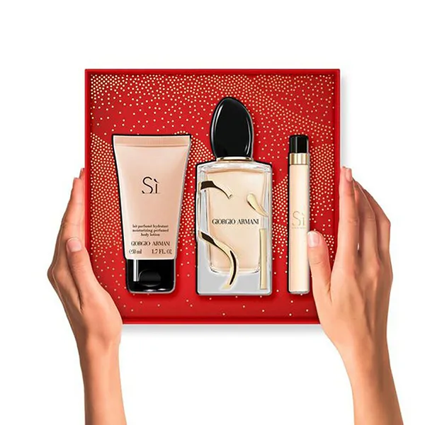 Set Nước Hoa Nữ Giorgio Armani Sì Intense EDP 100ml + Mini 10ml + Dưỡng Thể 50ml
