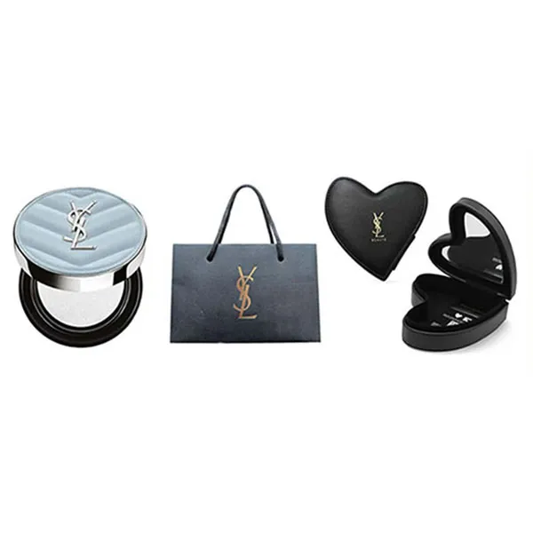 Set Phấn Nước Cushion Yves Saint Laurent YSL All Hours Blur + Hộp Đựng Trang Sức + Túi Giấy 3 Món