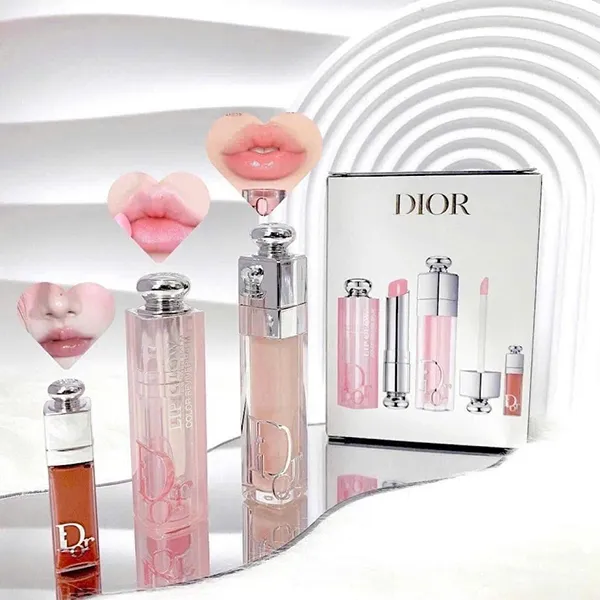 Set Son Dưỡng Dior Addict Natural Glow Lip Essentials 3 Món (Kèm Hộp)
