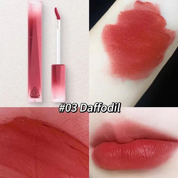 Set Son Kem Lì 3CE 03 Daffodil + Mini Heated 2 Món