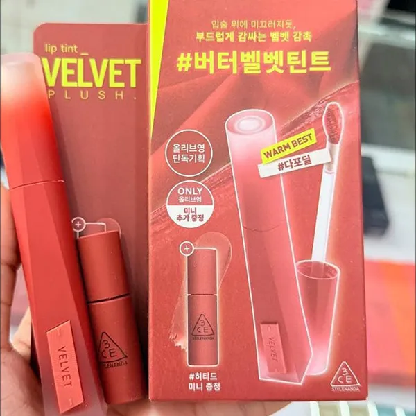 Set Son Kem Lì 3CE 03 Daffodil + Mini Heated 2 Món