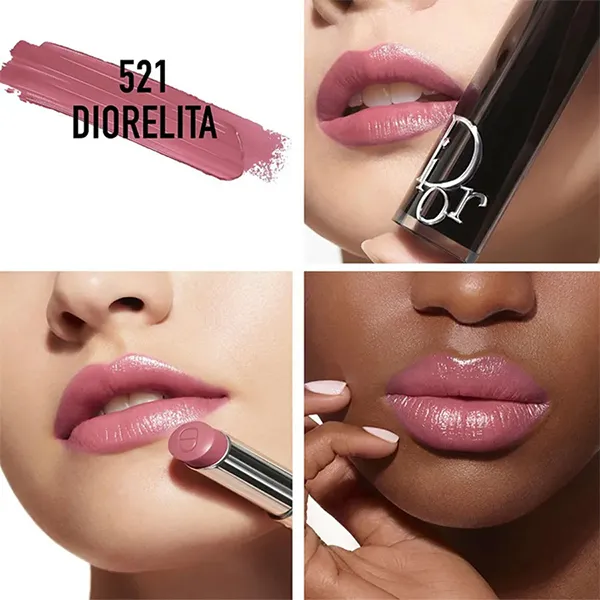 Son Dior Addict Hydrating Shine Lipstick 521 Diorelita Màu Hồng Nâu