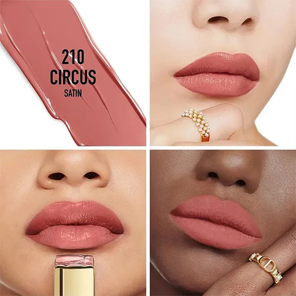 Son Lì Dior Rouge Dior Holiday 2025 210 Circus Satin Finish Màu Hồng Đất