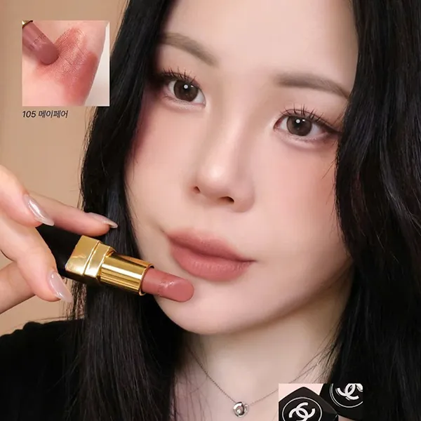 Son Dưỡng Chanel Rouge Coco 105 Mayfair Màu Be Hồng, 3.5g