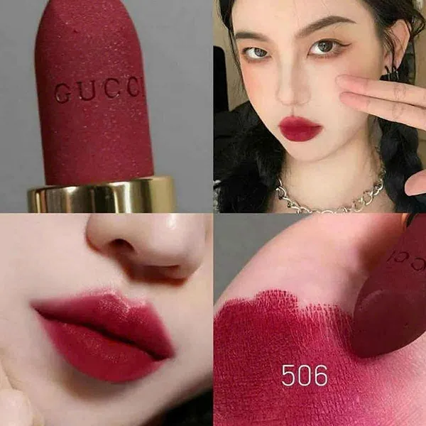 Son Gucci Rouge Matte Lip 506 Louisa Red Màu Đỏ Cherry