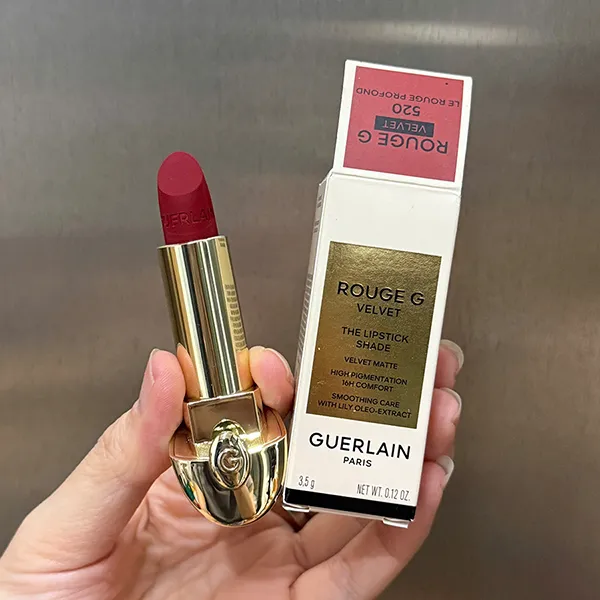 Son Guerlain Rouge G Velvet 520 Le Rouge Profond Màu Đỏ Burgundy