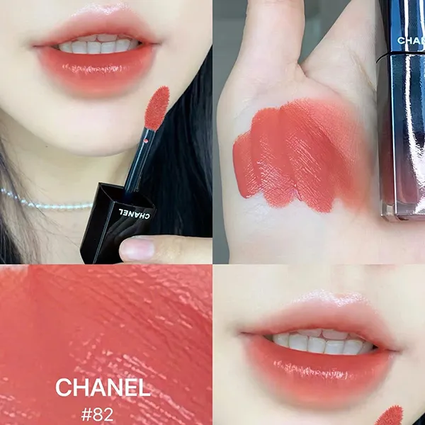 Son Kem Chanel Rouge Allure Laque Ultrawear Shine Liquid Lip 82 Beige Confidentiel Màu Cam San Hô