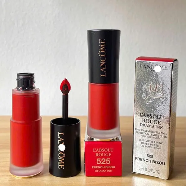 Son Kem Lancôme Drama Ink 525 French Blsou Màu Đỏ Hồng