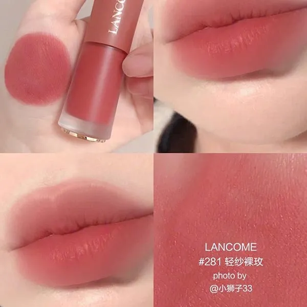 Son Kem Lancôme L'Absolu Rouge Intimatte Liquid 281 Déshabillé Màu Cam Đất Quyến Rũ